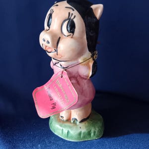 Warner Bros, Petunia Pig, Miniature Decanter, Ceramic Decanter, Carosello, Barware, Cocktail Bar, Home Bar, Collectible, Cartoon Character