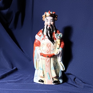 Figura china, Sabio chino, Figura de Luk, Dios chino, Figura de cerámica, Prosperidad, Éxito, Feng Shui, Decoración del hogar, Idea de regalo