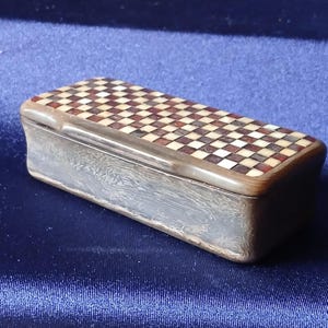 Antique Pressed Horn Snuffbox, Victorian Snuff Box, Deer Horn, Tobacciana, Inlaid Lid, Antique Collectable, Pill Box, Trinket Box, Gift Idea