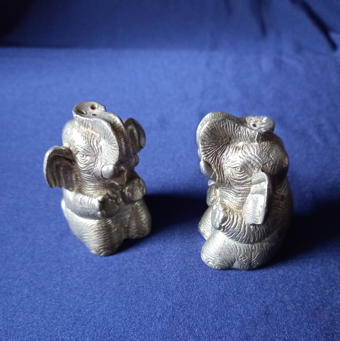 Elephant Salt and Pepper Shakers Elephant Cruet Set Metal Etsy