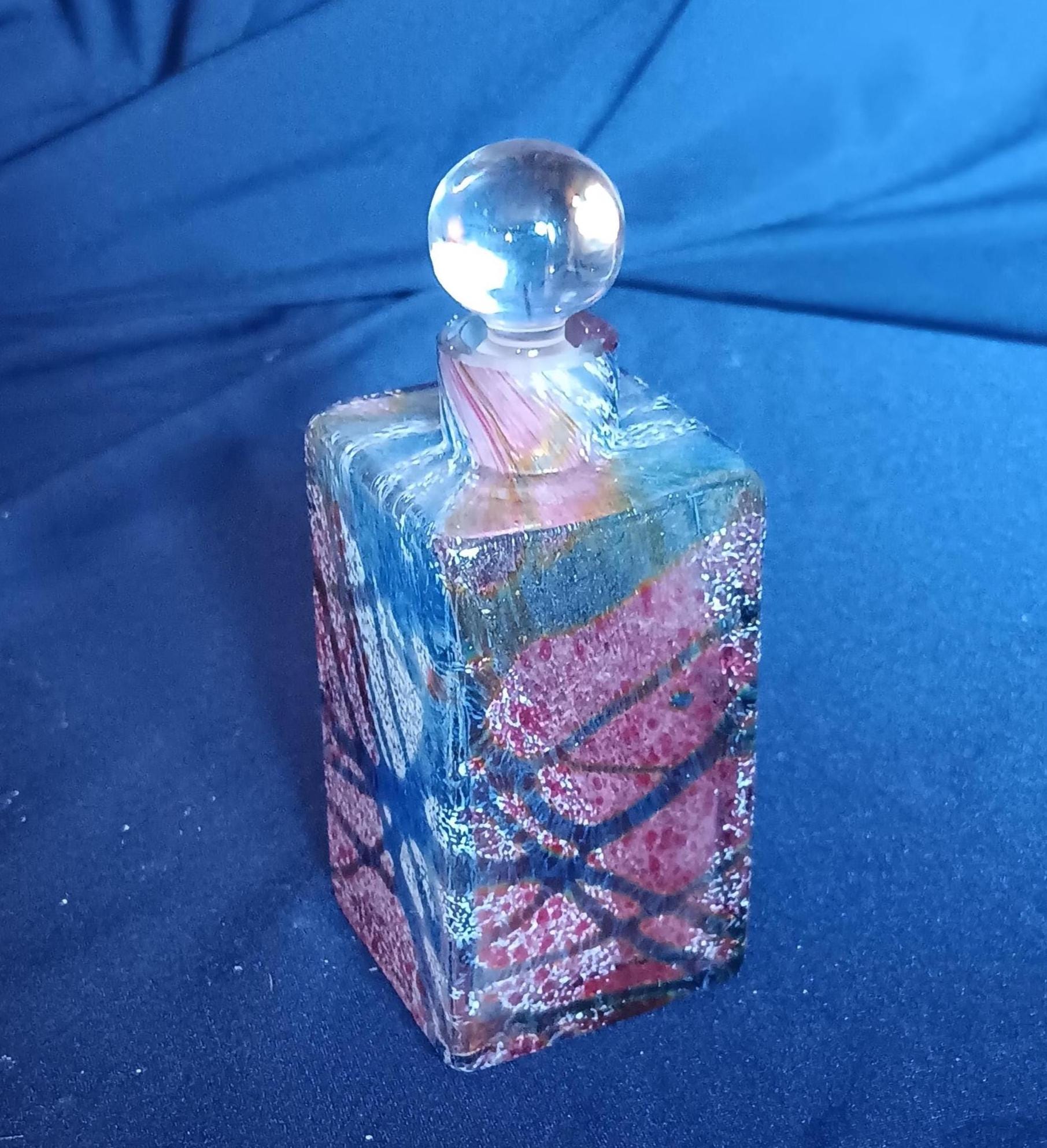 イギリス Okra 1989　グラス　花瓶　香水瓶　時代物　古道具　美術品 逆輸入 花瓶 グラス 1989 射し込ん Okra イギリス 香水瓶 古道具