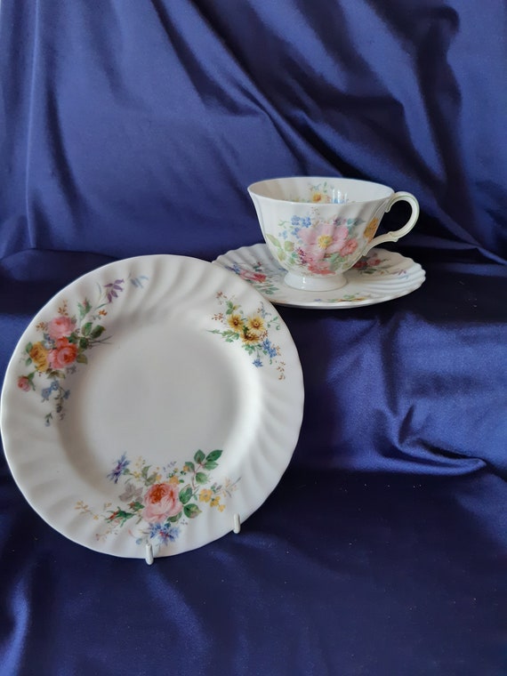 Vintage China Trio, Cup and Saucer, Vintage Tea Trio, Royal