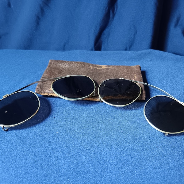 Vintage Sunglasses, Clip on Shades, Clip On Sunglasses, Vintage Fashion, Vintage Accessories, Theatrical Glasses, Prop, Costume Glasses