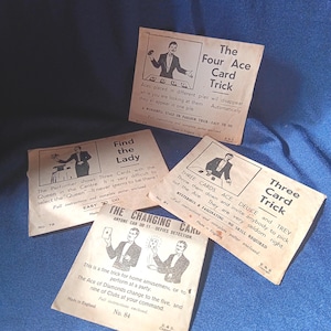 Tours de magie, tours de cartes, magie vintage, jouets vintage, prestidigitation, magicien, illusion, objets de magie de collection, cadeau vintage, tours d'Ellisdon
