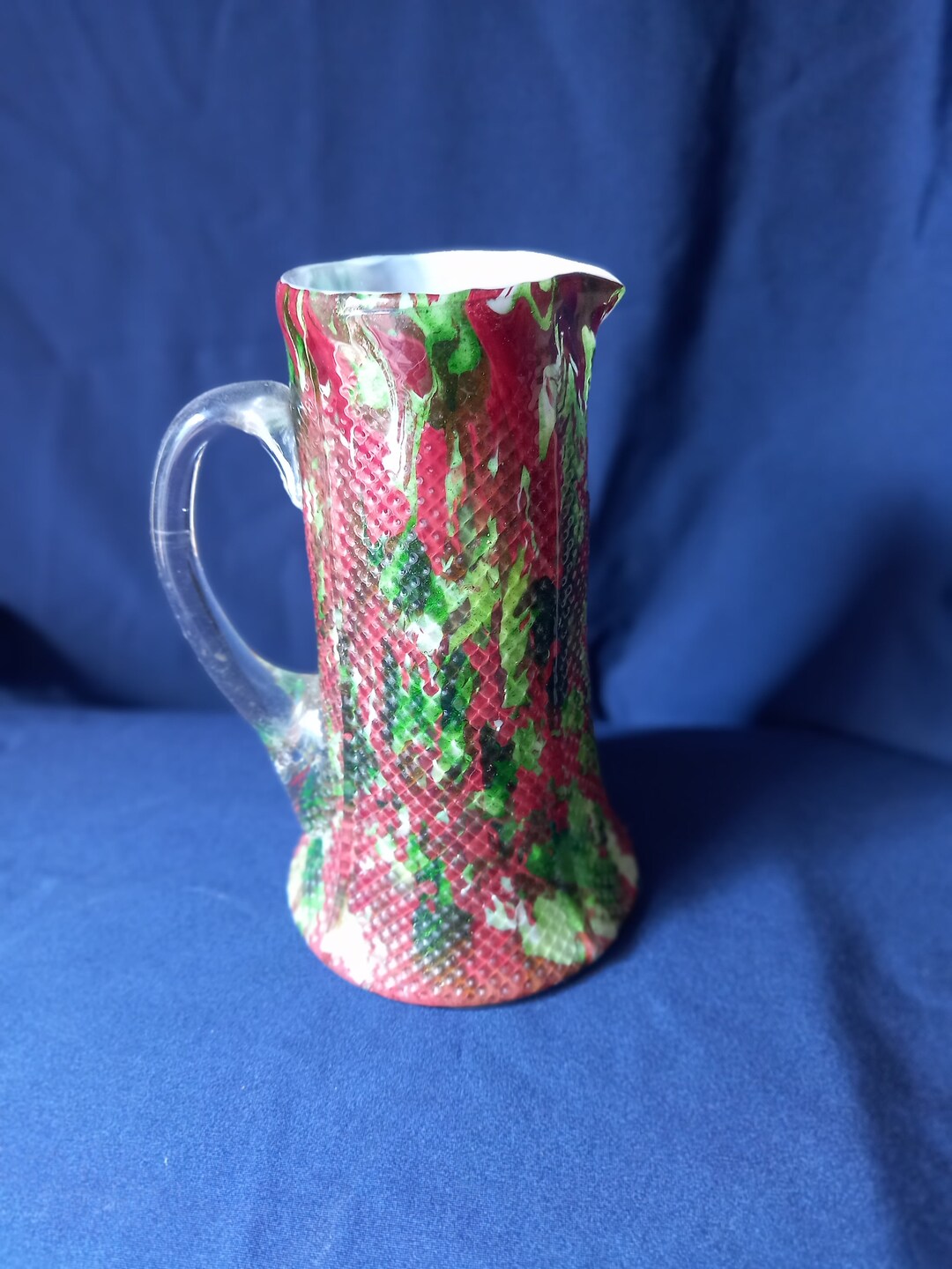 Vintage Glass Jug, Coloured Glass Jug, End of Day Glass, Bohemian Glass