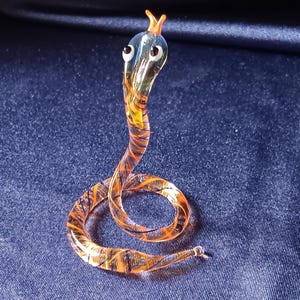 Glass Snake, Miniature Snake, Murano Glass, Art Glass, Collectible Glass, Glass Figurine, Snake Figurine, Glass Gift, Binimi Style, Gift