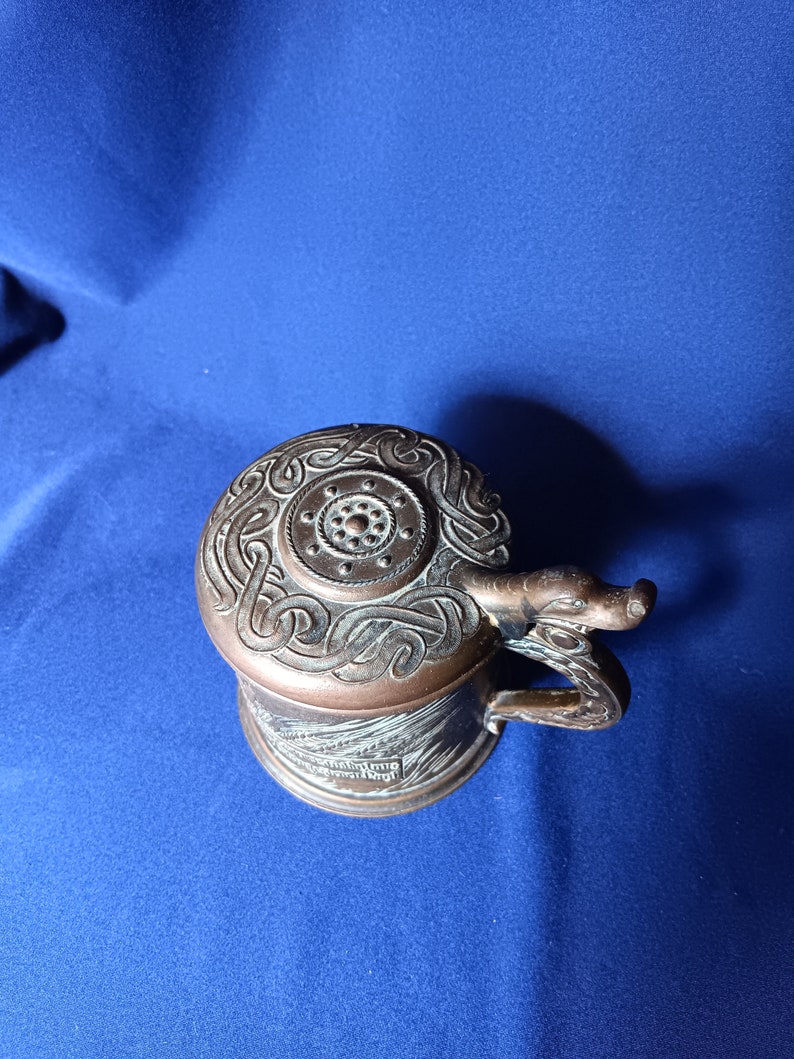 Viking Stein, Bronze Stein, Edward Aagaard, Vintage Bronze, Drinking Cup, Danish Bronze, Denmark, Collectible Stein, Vintage Gift Idea image 5