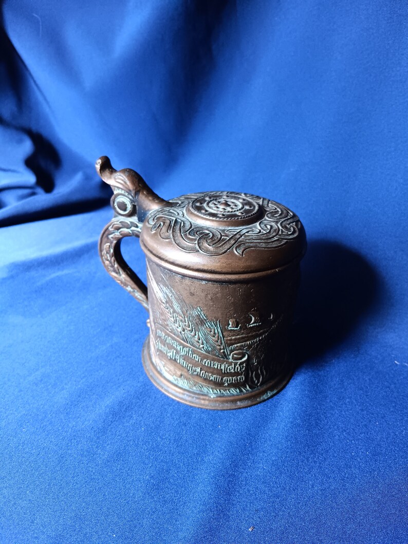 Viking Stein, Bronze Stein, Edward Aagaard, Vintage Bronze, Drinking Cup, Danish Bronze, Denmark, Collectible Stein, Vintage Gift Idea image 6