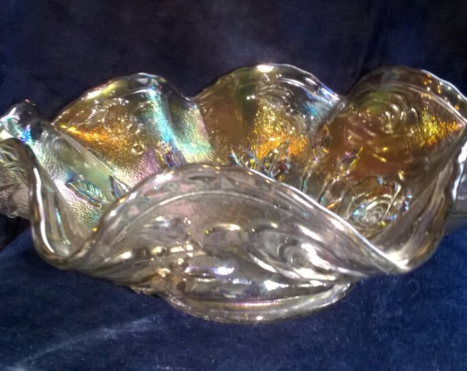 Carnival Glass Depression Glass Vintage Glass Bowl Glass Etsy UK