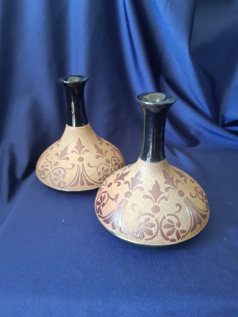 Antique Vases Lovett Langley Ware Victorian Vases Pair of Etsy UK