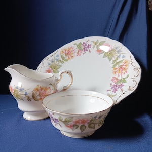 Vintage Tea Set, Paragon Tea Set, Paragon Jug and Bowl, Paragon Country Lane, Milk Jug, Sugar Bowl, Cake Plate, Afternoon Tea, Vintage Gift