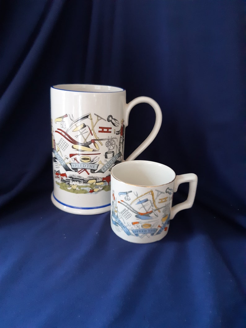 God Speed The Plough Burleigh Ironstone Ceramic Tankard Etsy God Speed The Plough Burleigh Ironstone Ceramic Tankard Etsy