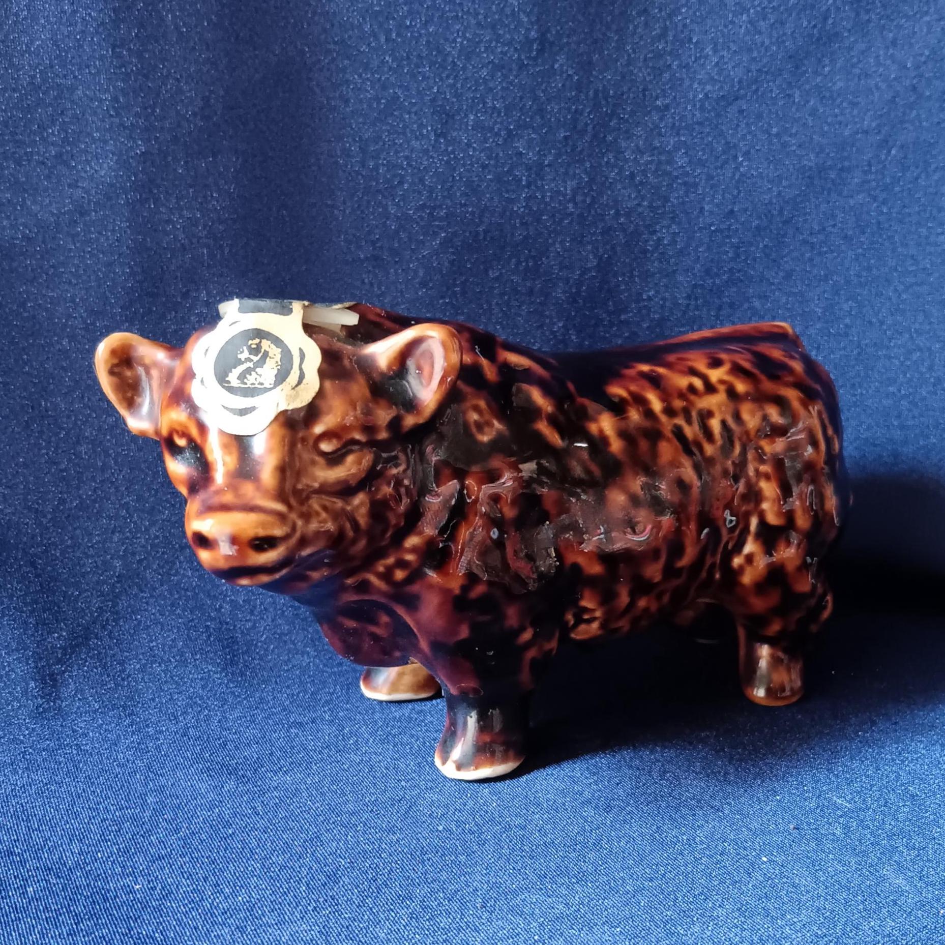 Whisky Decanter, Rutherfords Bull, Rutherford's Whisky, Ceramic