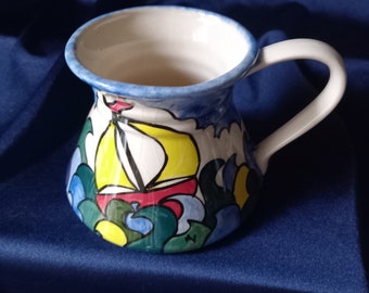 Vicary Ware, Art Deco Style, Pennance Pots, Waves Mug, Studio Pottery, Vintage Mug, Collectible Ceramics, Art Deco Mug, Vintage Gift