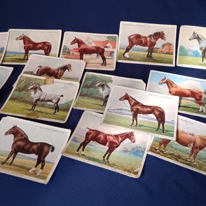 Vintage Cigarette Cards, John Player Cigarette Cards, Types of Horses, 1930s Cigarette Cards, Collectibles, Man Cave, Vintage Gift,