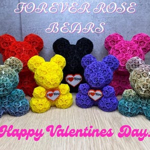 Valentine&#39;s Day Gift | Forever Rose Bear | Gift For Her | Keepsake Gift