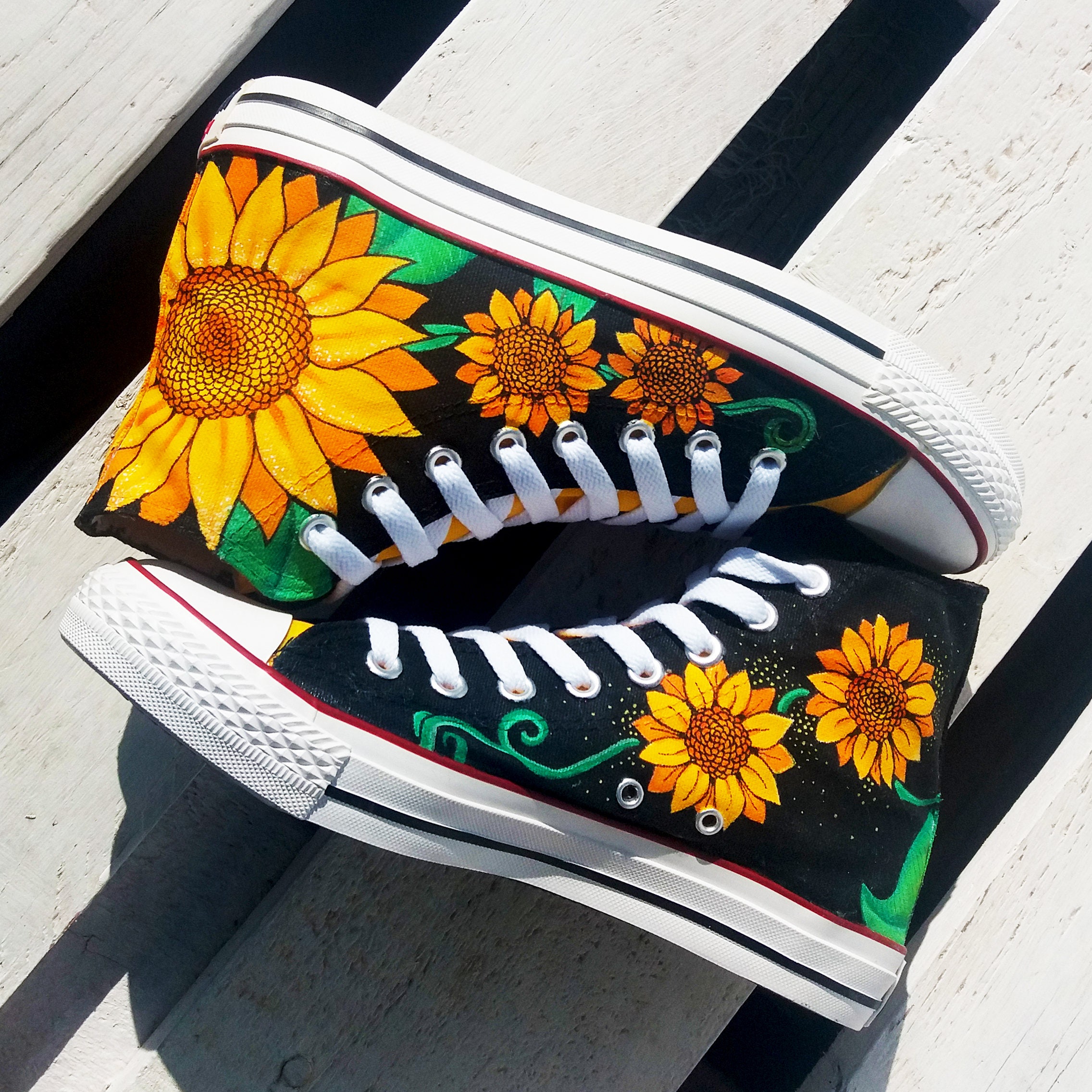 sunflower painted converse