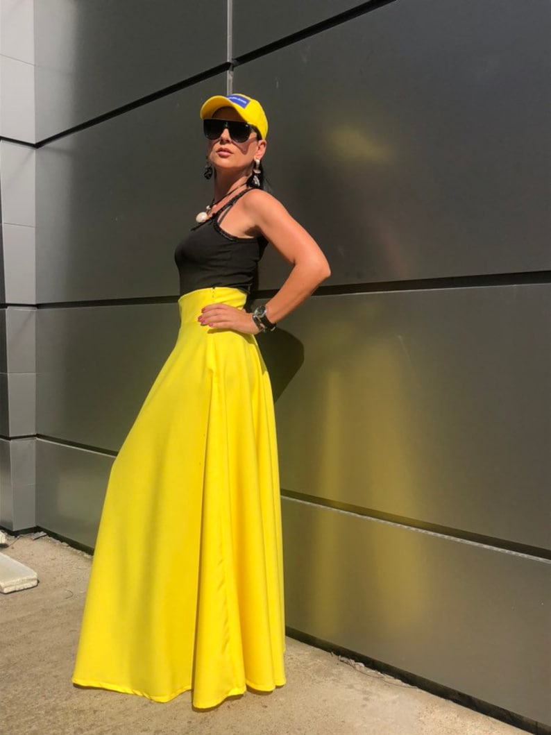 Yellow Skirt for women / Maxi skirt/ Women Long Plus Size Etsy