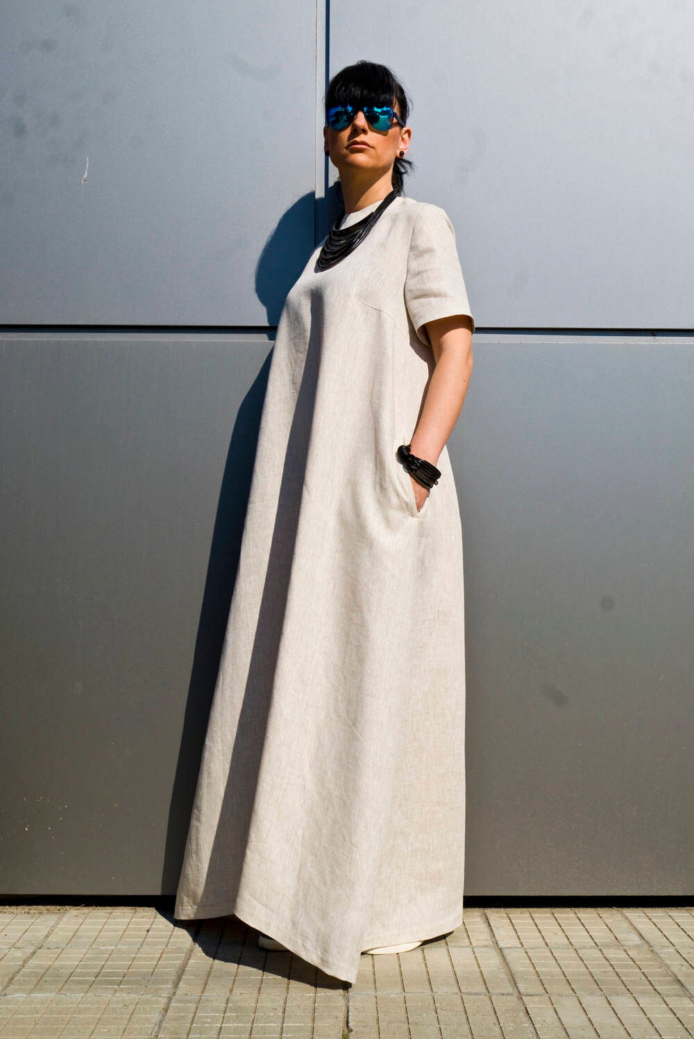 White Caftan Plus Size Maxi Dress New Long DressWomen/'s Clothing Oversized Loose Dress Kaftan Maxi Dress White Cotton Dress by YoLineXL
