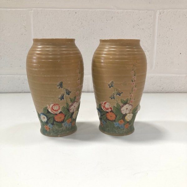 A pair of 1930s/1940s cottage garden vases
