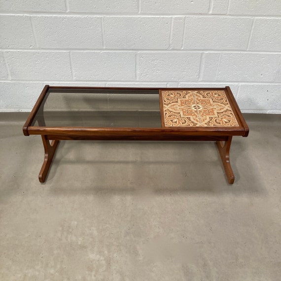 A 1970s G-plan Teak, Tiled and Smoked Glass Coffee Table. - Etsy UK