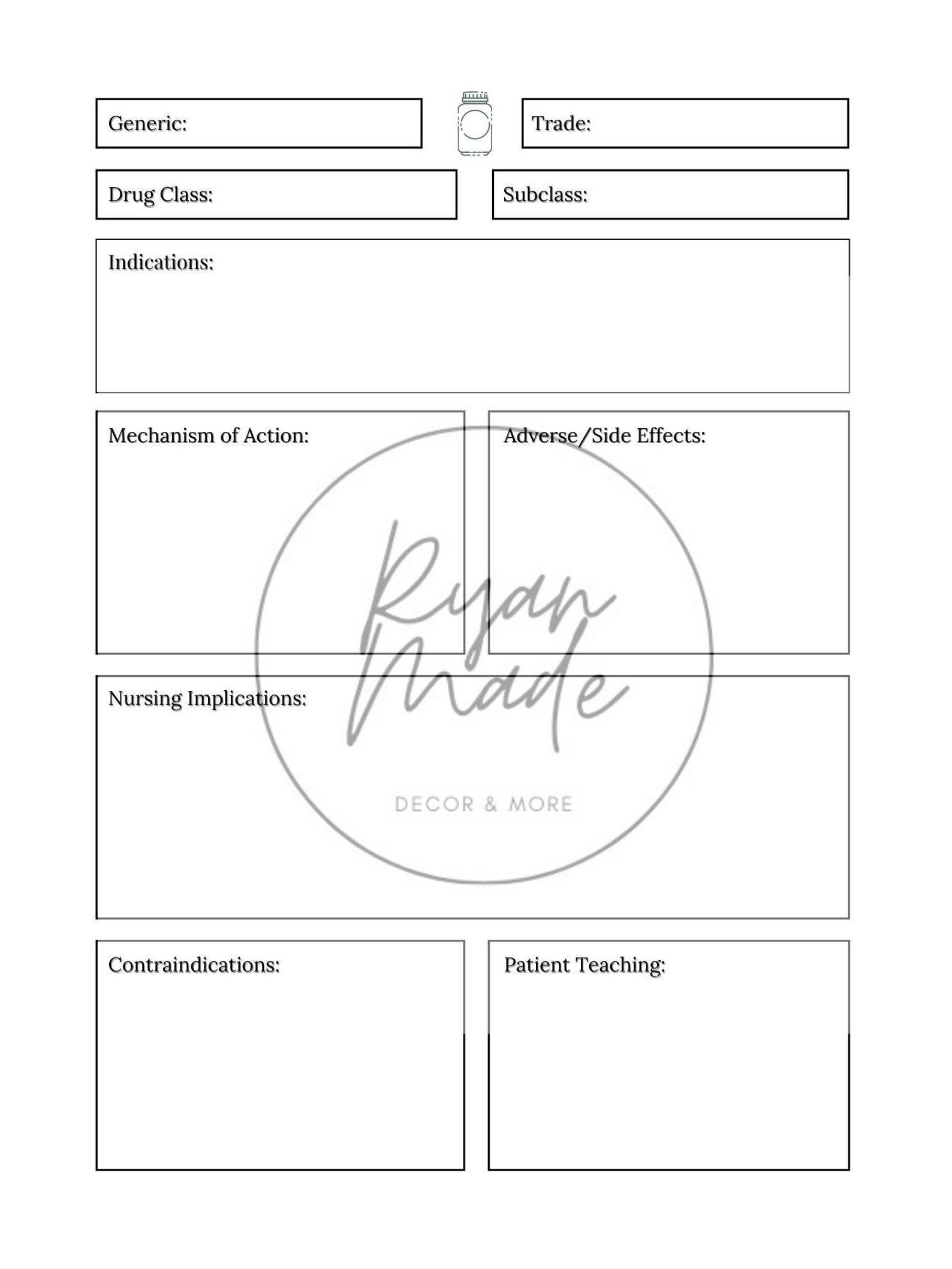 Drug Card Printable Template for Nursing Students Etsy Ireland Drug Card Printable Template for Nursing Students Etsy Ireland