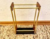 70s umbrella stand made of wood and metal