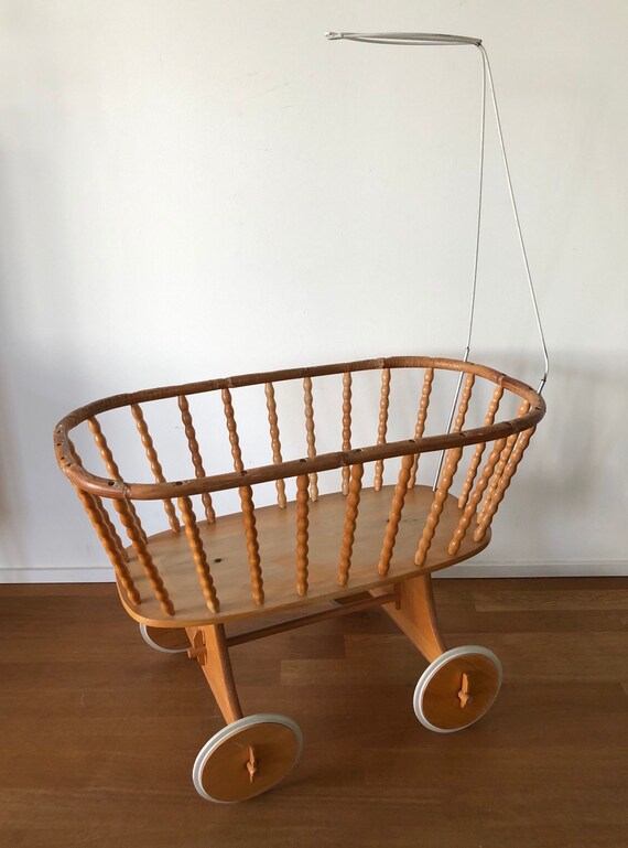 70er Jahre Goldenes Baby Bett Stubenwagen Krippe Bassinet Wiege