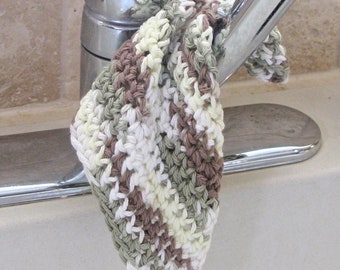 Crocheted Dish Cloth, Cotton, Wash Cloth, Spa, Face, Baby, Scrubby, Eco Environment Friendly, Primitive, Farm House, Shabby Chic