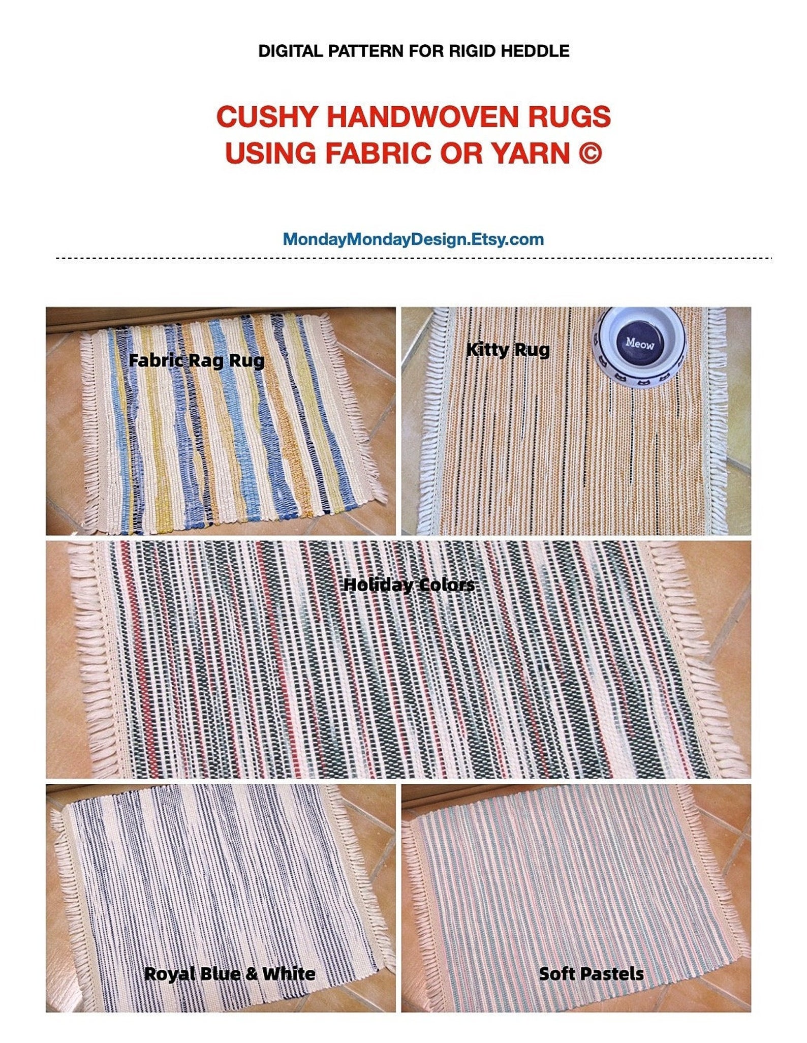 DIGITAL PDF Pattern for Rigid Heddle Loom, How to Make Easy Handwoven
