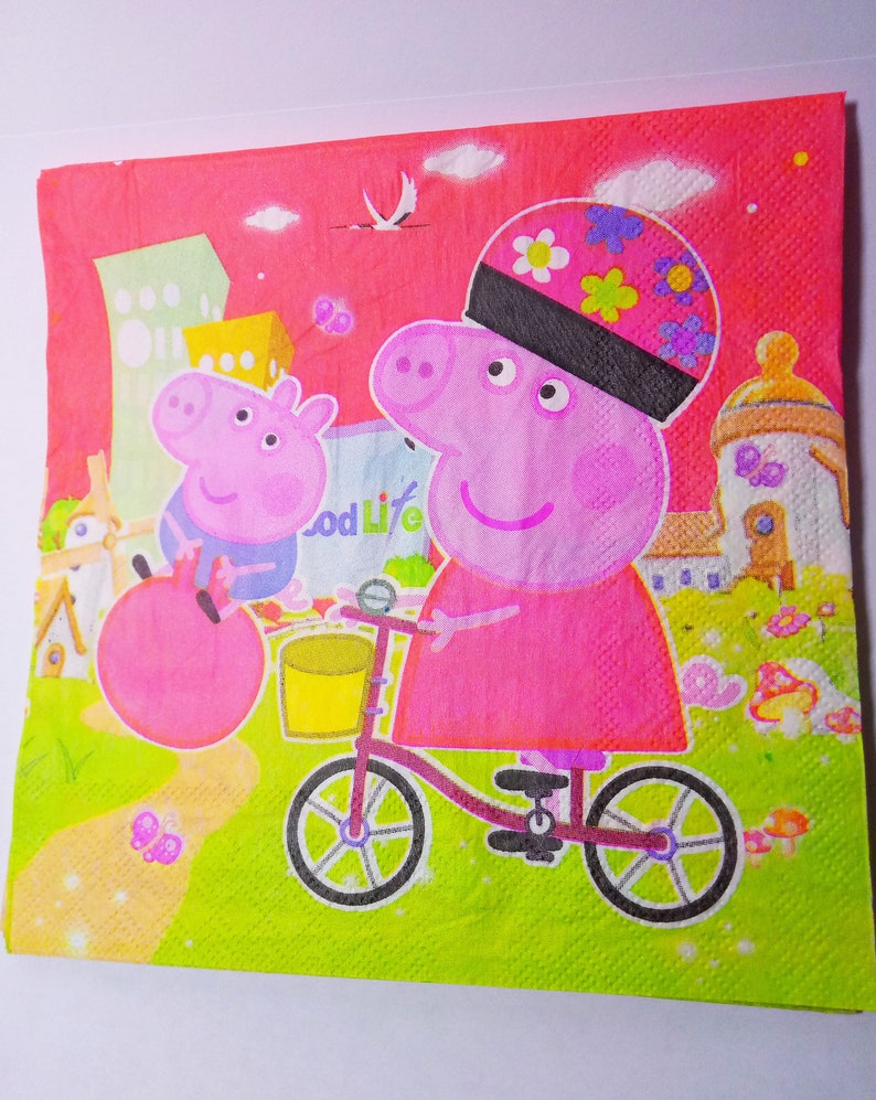 Peppa Pig Party Napkins Set of 20 Napkins Peppa Pig Birthday Decor