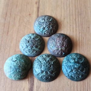 Set of 6 Eagle Buttons of Russian Empire  WWI - Rare Standard Eagle Buttons - Original Military Buttons - Antique Brass Buttons
