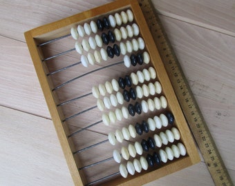 SMALL WOODEN ABACUS - Vintage Abacus - for office decor - Rustic Home Decor - Old School Calculator - Retro wooden abacus