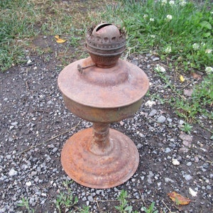 Very Rustic and Vintage Lamp base - Antique oil lamp USSR - Kerosene lamp Oil Lantern - Antique Old oil lamp - Farmhouse country decor