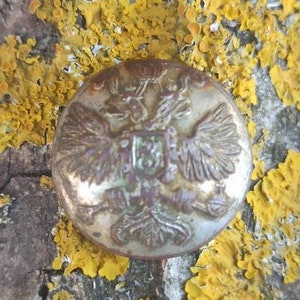 Eagle button of Russian Empire WWI - Standard Eagle Button - Original Military Button - Antique Brass Button - Old Russian Uniform Part