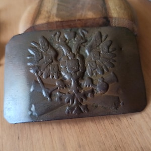 Original Russian Belt Buckle Eagle with Cannons WWI - Russian Collection Relic - Maker Marked - Imperial Russian Army Belt Brass Buckle WW1