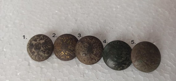 Polish Army Uniform Military Buttons Marked Original Polish Buttons WWI & WW2 Vintage Buttons of Poland Antique Polish Eagle Buttons