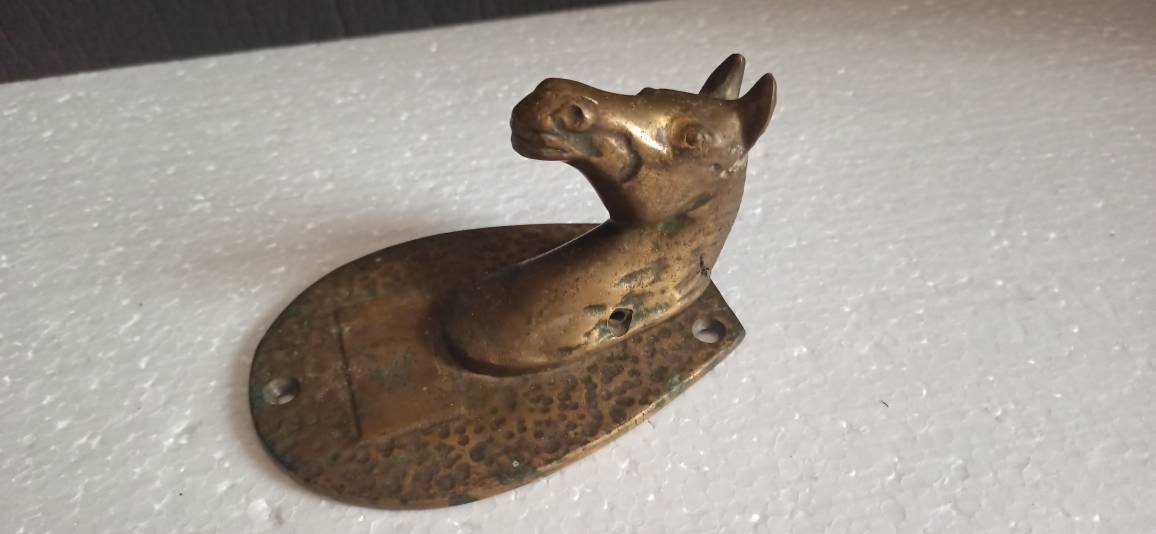 Vintage Solid Brass Horse Head Door Knocker Very Unique | Etsy