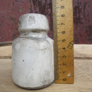 Ceramic Electric Insulators - Old Rustic Industrial Decor - Vintage Ceramic Insulator USSR 1957