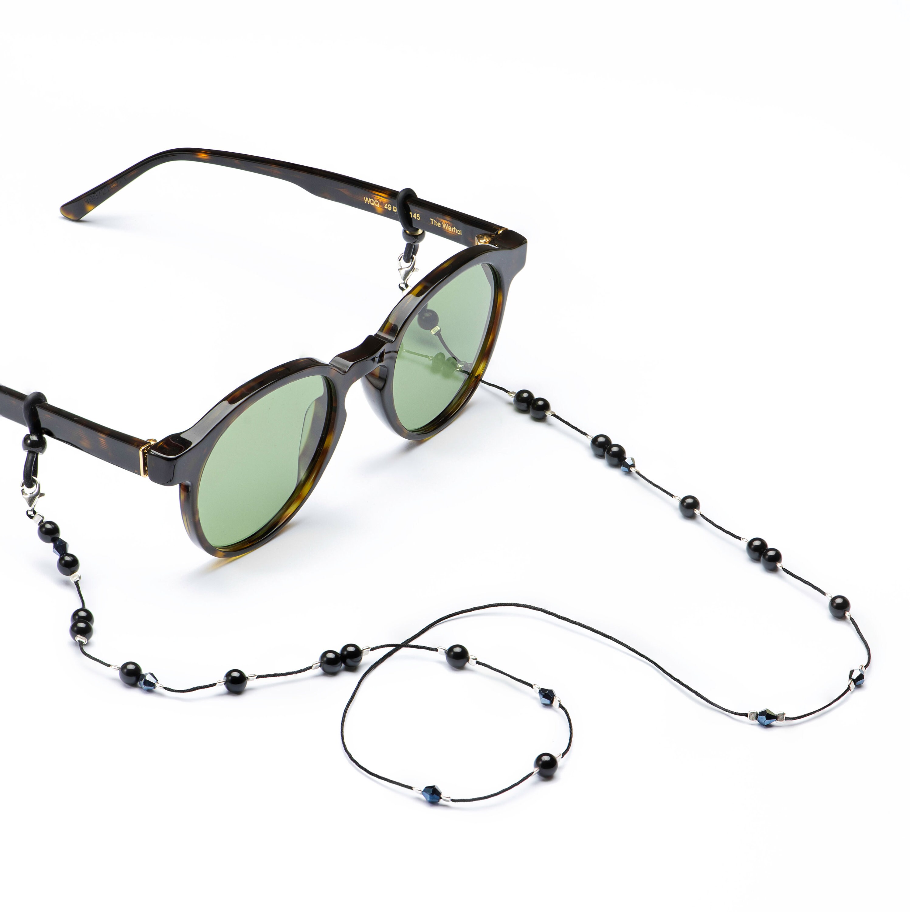 Beaded glasses chain from Black amber Baltic amber Etsy