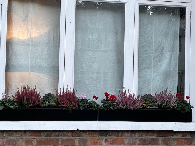 Metal Window Cill planter windowsill plant pot garden trough black modern bespoke custom planter handmade uk