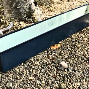 Handmade Window Box, Upcycled Metal Planter, Modern Garden Decor, Long Black Pots, Plant Trough