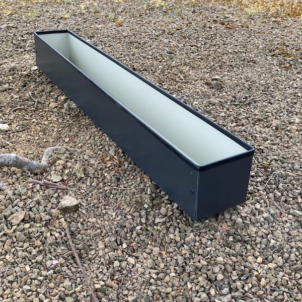 Anthracite Window Box Style Planter | Handmade Metal Planters | Made from Recycled metal