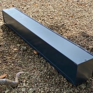 Handmade Window Box, Upcycled Metal Planter, Modern Garden Decor, Long Black Pots, Plant Trough image 2