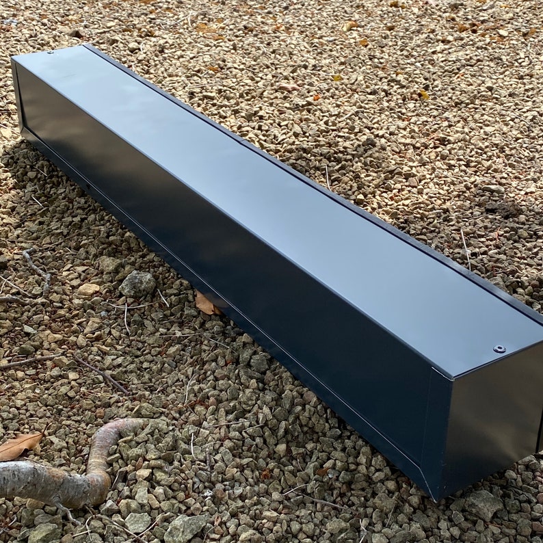 Handmade Window Box, Upcycled Metal Planter, Modern Garden Decor, Long Black Pots, Plant Trough image 2