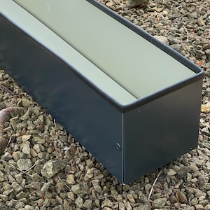 Handmade Window Box, Upcycled Metal Planter, Modern Garden Decor, Long Black Pots, Plant Trough image 4