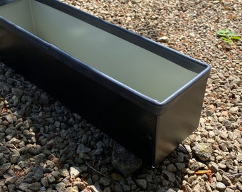 Black Window Box, Handmade Metal Planter, Outdoor Garden Pot, Flower Planter