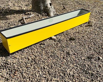Long Yellow Window Box Planter, Colourful Plant Pots, Herb Garden, Metal Handmade Planter