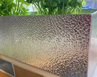 Herb Planter, Metal Window Box, Modern Garden Decor, Silver Flower Pot, Contemporary Planters