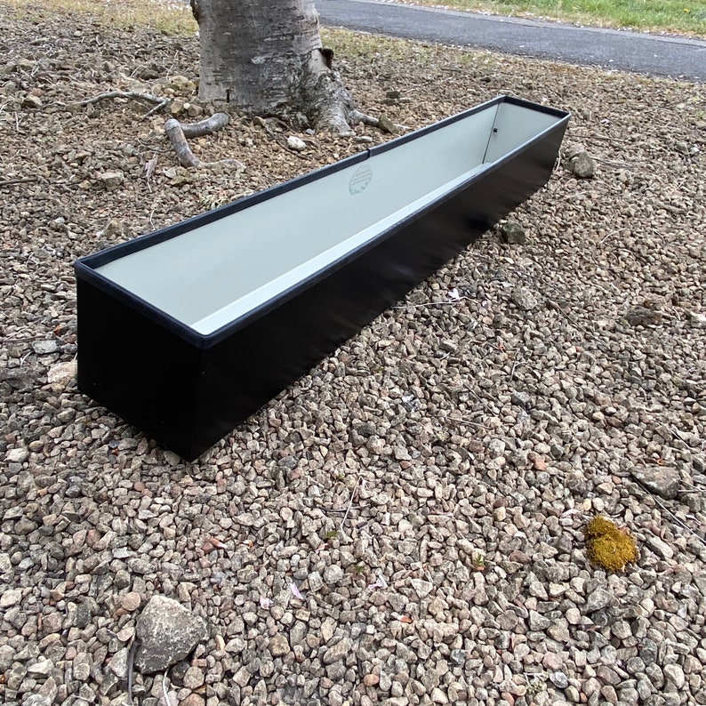 Metal Window Cill planter windowsill plant pot garden trough black modern bespoke custom planter handmade uk
